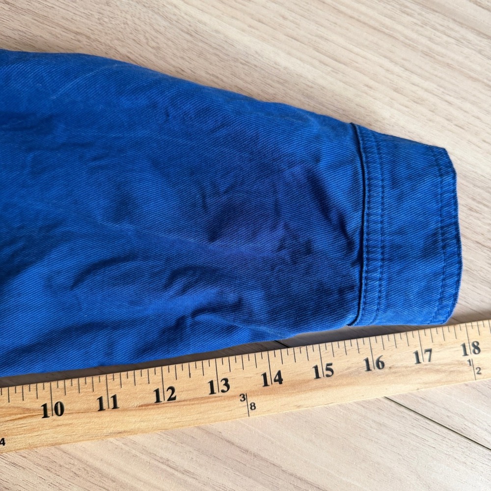 Sezane Brooklyn Jumpsuit Long Sleeve Belted Utility Blue Women's 10 Good Patina - Picture 7 of 9